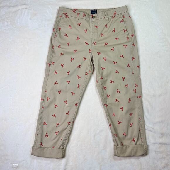 J.Crew Lobster High Rise Girlfriend Chino Pant Women’s 8 Straight Leg Fisherman - Picture 4 of 16